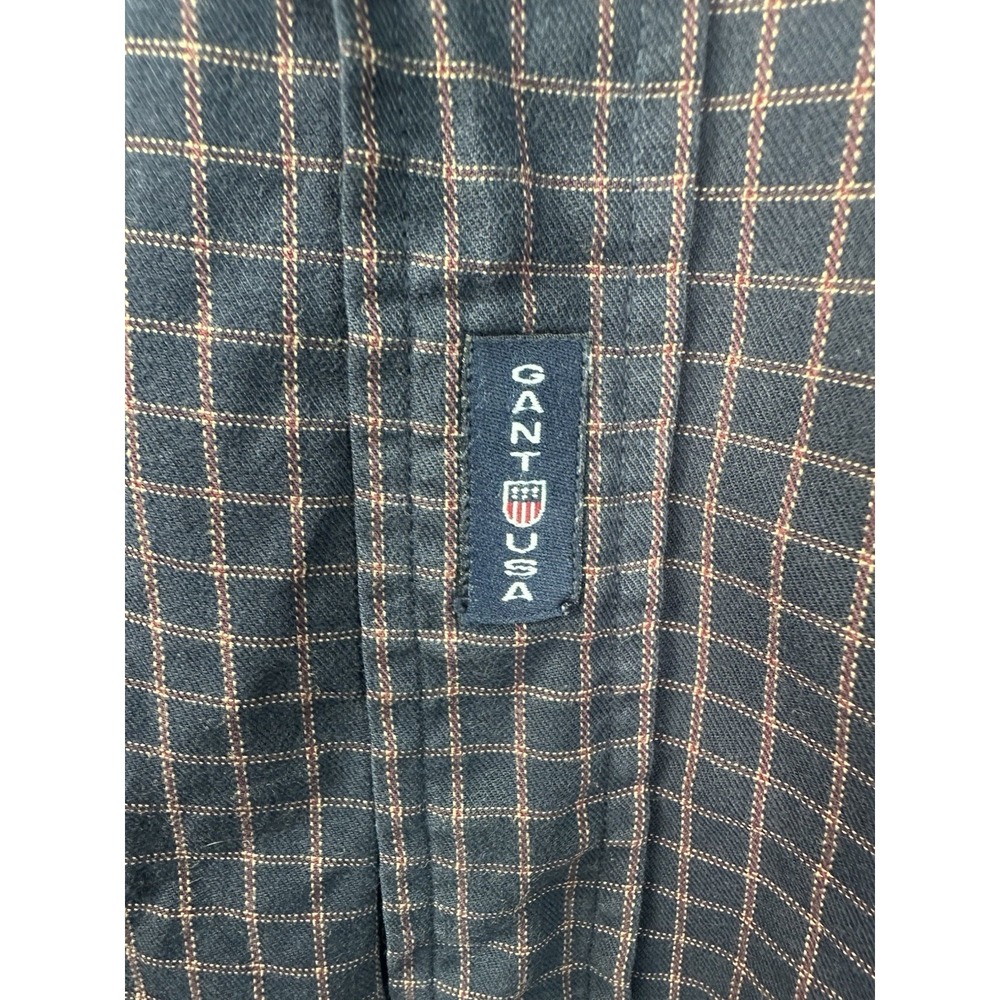 GANT Cambridge Twill Mens XL Blue Check Cotton Button-Down Long Sleeve Shirt - Picture 6 of 12